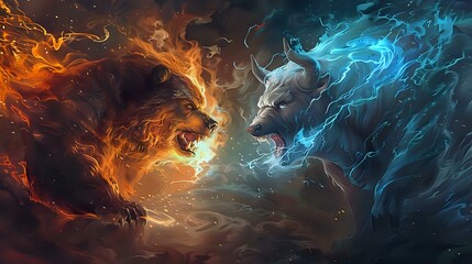 Celestial Confrontation: The Bear vs. The Bull