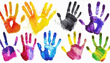 Hand Print Rainbow: Watercolor Delight - obrazy, fototapety, plakaty