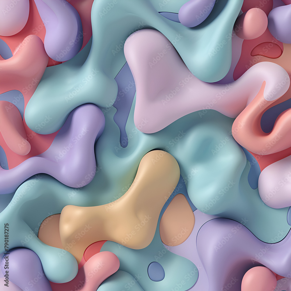 Poster a colorful abstract painting with a lot of swirls and dots. the colors are bright and vibrant, creat