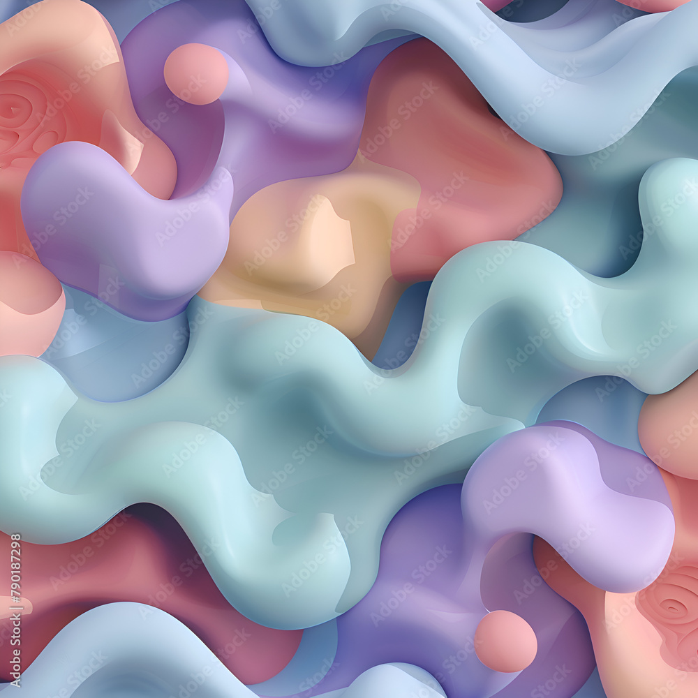 Poster a colorful abstract painting with a lot of swirls and dots. the colors are bright and vibrant, creat