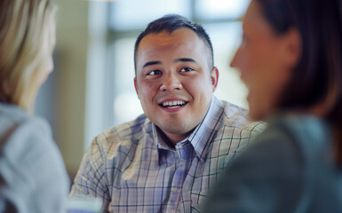 Job hiring interview with mental disability candidate for inclusive and equal rights business