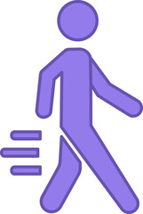Colored Fast Walk Icon. Vector Icon of a Fast Walking Man. Sports Walking. Pedestrian pictogram. For Maps, Signs, Diagrams, City Oriented Navigation Applications, and Infographics