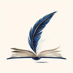 a feather on a book