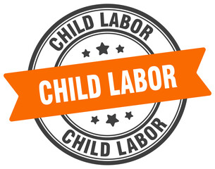 child labor stamp. child labor label on transparent background. round sign