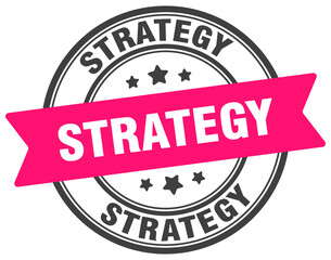 strategy stamp. strategy label on transparent background. round sign