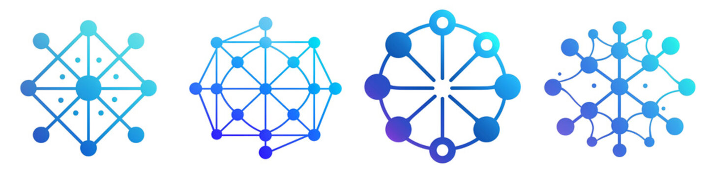 Neural Network clipart collection, symbol, logos, icons isolated on transparent background