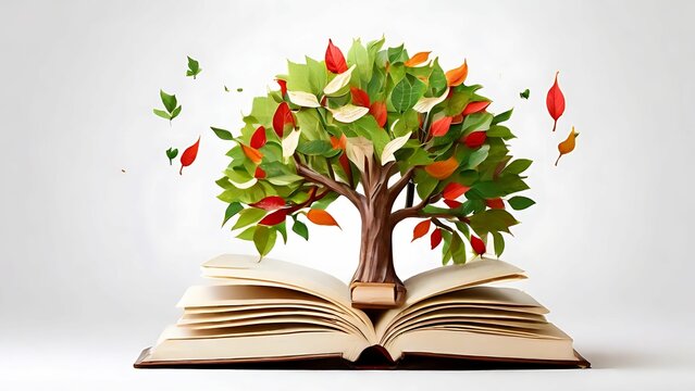 Tree grow from the book