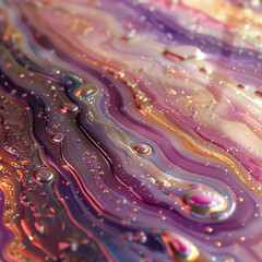 Vibrant Swirls of Purple and Pink in a Fluid Art Painting.