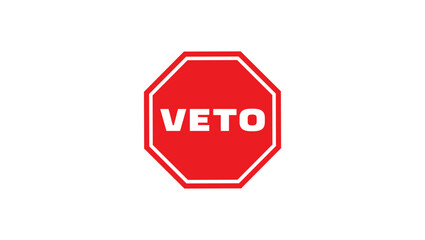 veto sign red isolated silhouette - obrazy, fototapety, plakaty