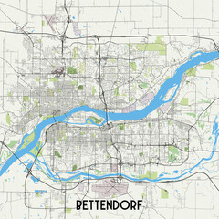 Bettendorf Iowa USA map poster art