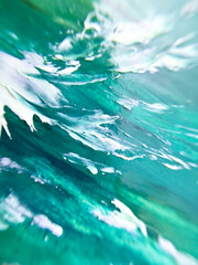 turquoise and white oil paint on canvas close-up
