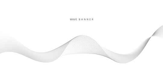 Abstract vector background with grey wavy lines
