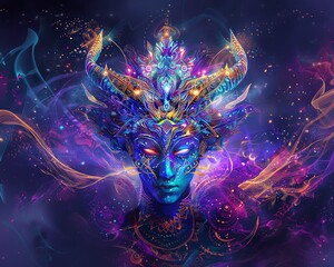 Capture the essence of ancient myths through unexpected camera angles, showcasing magical AI breakthroughs Utilize vibrant colors and detailed vector art to bring these realms to life in a unique way - obrazy, fototapety, plakaty