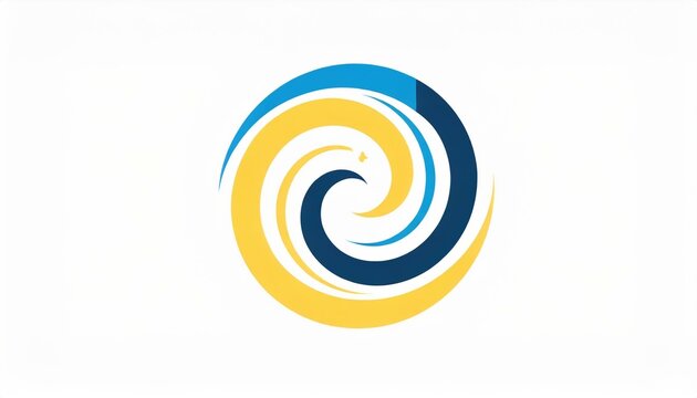 dessin en ia d'une spirale bleu et jaune