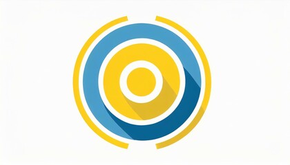 base de logo, cercles de couleurs jaune et bleu en dessin ia