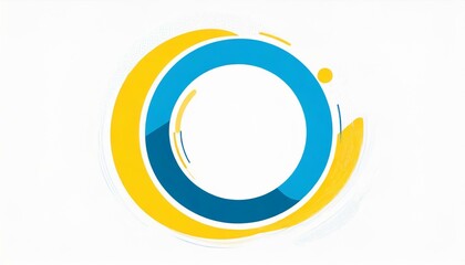 base de logo rond bleu et jaune en ia