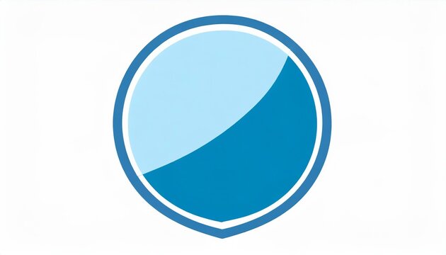logo rond en forme de goutte bleur avec rebords en dessin ia