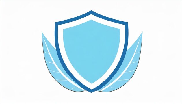 loho bouclier avec des feuilles, bleu dessin ia vecteur