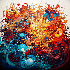 Vivid Liquid Swirls in Abstract Color Explosion
