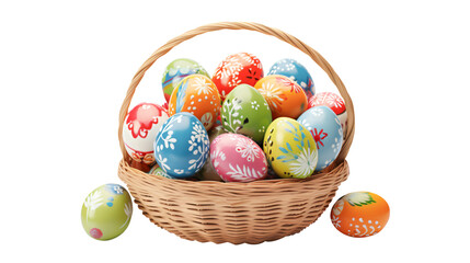 Decorative easter egg isolated asset, creative colorful festive eggs for spring festival transparent element for design