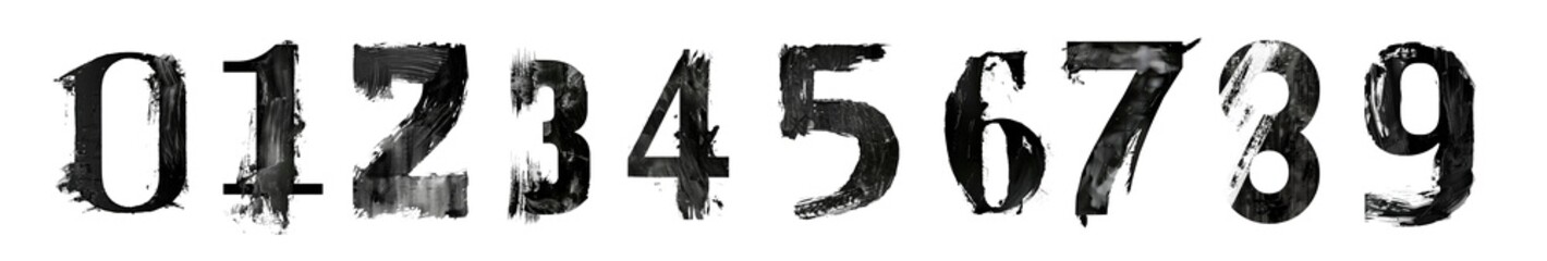 Pack of a alphabet numbers 1 to 10 Letter on Transparent Background - Ai Generated