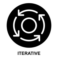  iterative, iteration, lifecycle, life cycle, process, around expanded solid or glyph style