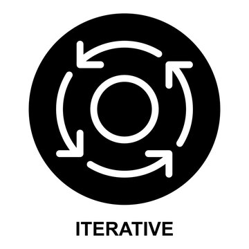  iterative, iteration, lifecycle, life cycle, process, around expanded solid or glyph style