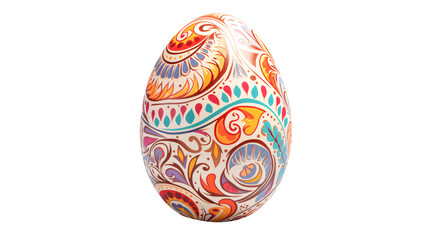Decorative easter egg isolated asset, creative colorful festive eggs for spring festival transparent element for design
