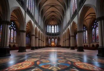 An intricate 8k gothic cathedral interior with soa (14) - obrazy, fototapety, plakaty