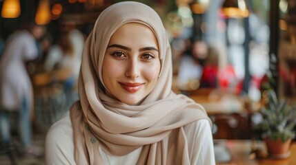 beautiful muslim woman with hijab in high resolution and high quality. culture concept