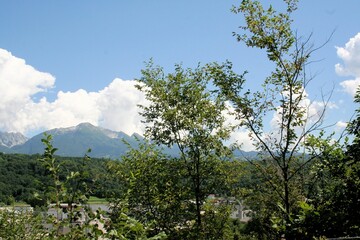 A view of the Austrian Mountains in the summer