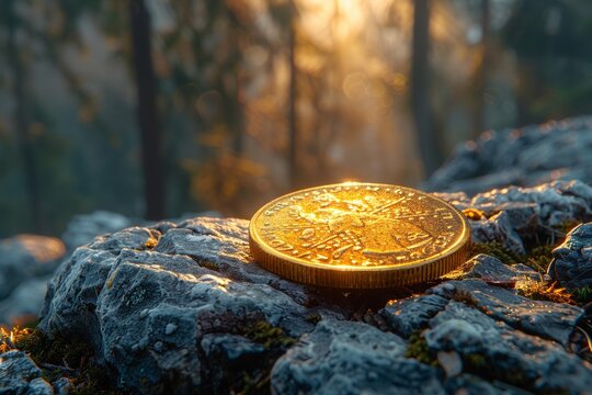Goblins Luck Coin, fortunes flip, currency of chance and fate, detailed gamble, evening risk, mischief s wager