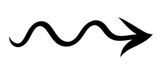 Arrow marker isolated on transparent background. Hand drawn arrow png file