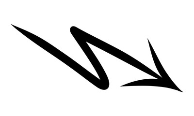 Arrow marker isolated on transparent background. Hand drawn arrow png file