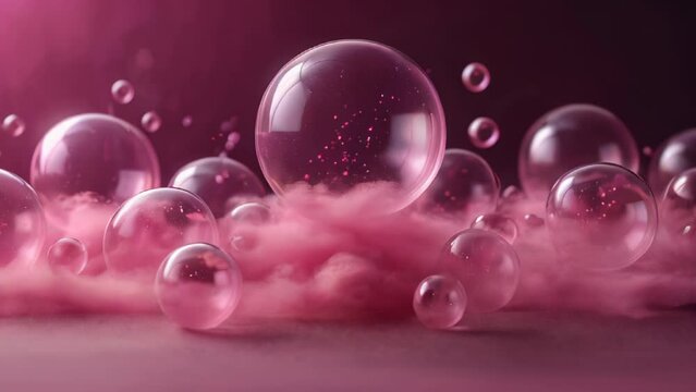 Abstract background with pink spheres