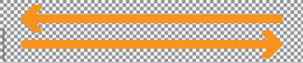 Poster horizontal long straight arrow signs. left right arrow icon. double horizontal arrow icon. browse ho