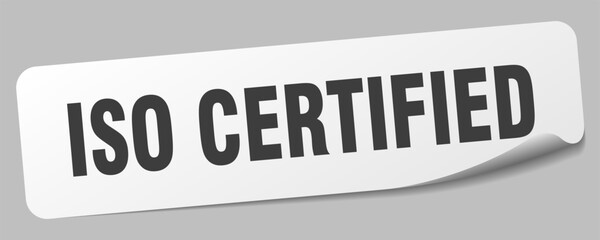 iso certified sticker. iso certified label - obrazy, fototapety, plakaty