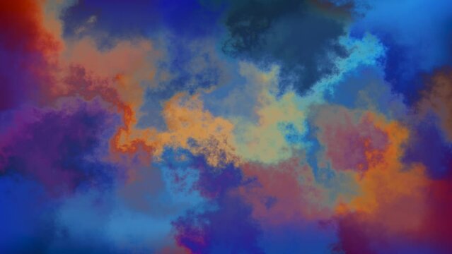Vivid Color Cascade: Animated Gradient with Blue, Green, Purple, and Orange Tones. Abstract Smooth Animation Featuring a Blurred Gradient of Blue, Green, Purple, Orange, and Red Colors. 4K