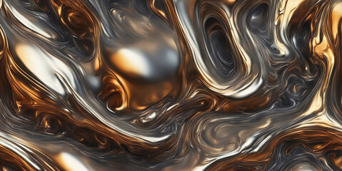 Chrome background with glossy liquid metal effect.