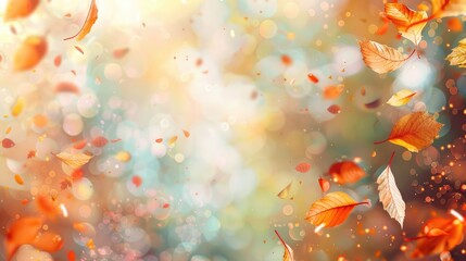 Autumn Leaves on Blurred Background