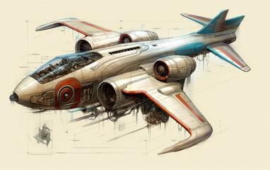 Obraz premium Ariel view of flying aircraft