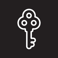 Key icon vector. Key logo design. Key vector icon illustration isolated on black background