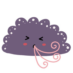 cloud cartoon illustration sky weather art purpple emoji rainy rain cloudy windy