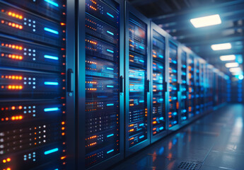 Server room interior in datacenter