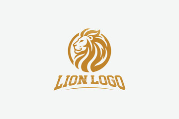 lion head minimal logo gold gradient vector with premium luxury look that shows power and strenght