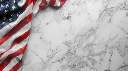 Elegant American Flag on Marble Surface