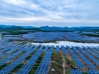 Aerial photography of solar photovoltaic panels