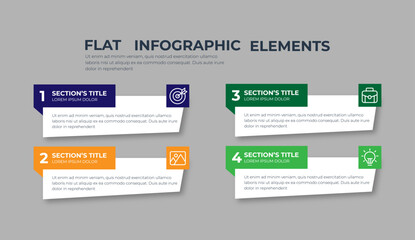 Flat colorful infographic 4 step design template