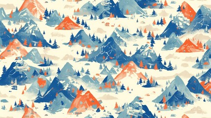 Immerse yourself in a pattern inspired by the exciting world of travel This design captures the essence of vacations adventurous mountain climbs thrilling active sports and beloved 