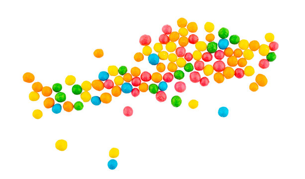 colorful sugar cake decoration balls, confetti background, isolated on a transparent background, overlay graphic element
